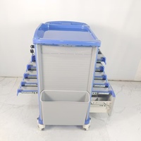 Chariot médical ABS pour hôpital avec tiroirs double face, chariot d'urgence mobile pour salle de soins et livraison de médicaments en salle d'hôpital