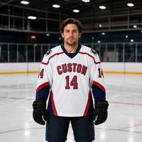Maillots de hockey sur glace professionnels respirants et à séchage rapide OEM, personnalisables avec le nom et le logo de la ligue, uniformes de hockey sur glace professionnels