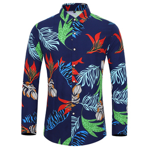 Molti stili camicia da uomo a maniche lunghe taglie forti 7XL moda rosa fiore fiore stampato camicia Hawaii vacanza per il tempo libero abbigliamento da uomo - Product Image 5