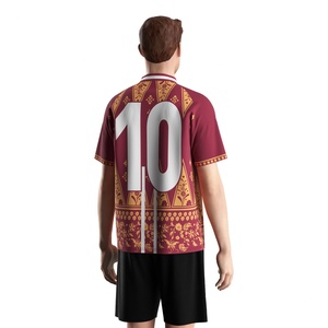 Camiseta de Fútbol Bordada con Cuello Polo en V y Tejido Refrigerante, Perfecta para Entrenamientos y Partidos de Fin de Semana - Product Image 4