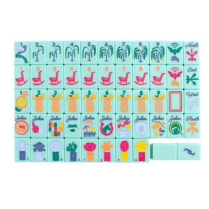 En stock : Ensemble de mahjong pour femmes de style américain, avec illustrations sur le thème du sud, idéal pour les fêtes et les divertissements. - Product Image 5