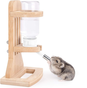Bottiglia d'Acqua Ecologica in Legno con Supporto per Criceti Nano Siriani Gerbilli Topi Ratti Degu e Piccoli Roditori (Bianco) - Product Image 4