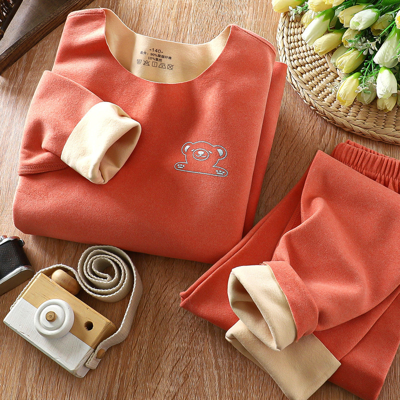 Kids Thermal Underwear Set Striped Pattern