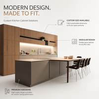 Kabinet Dapur Pulau Modern Modular Kayu RTA Soft Close Pull Out Tahan Air Ramah Lingkungan Grosir Langsung dari Pabrik