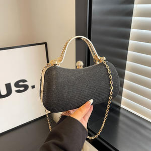 2026 Autumn Winter Elegant Box Evening <b>Bag</b> New Trendy Fashion Chain Shining Diamonds Women Shoulder Crossbody - Product Image 2