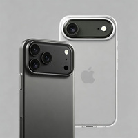 Coque de téléphone ultra-fine mate transparente PC+TPU pour iPhone 14 15 16 17 18 Pro Max, protection de l'objectif, antichoc, fabricant OEM ODM