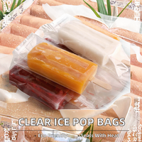 Sac d'emballage pour crème glacée et bâtonnets glacés, personnalisé, transparent, avec fermeture latérale, en PET/CPP recyclable, à soufflet latéral, thermoscellable