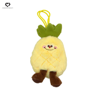 Creatieve rode appelvormige pluche pop met mango, watermeloen, ananas en broodje hangend speelgoed