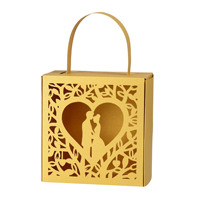 Boîte à bonbons Saint-Valentin ajourée sur le thème du mariage, boîte cadeau de remerciement, sac à main pour mariages, en stock