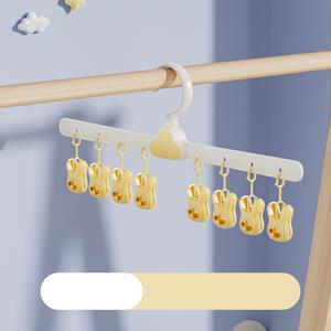 Séchoir à chaussettes multifonctionnel antidérapant sans couture, <span class=keywords><strong>cintre</strong></span> en plastique avec pince pour suspendre, injection pour rangement dans la garde-robe - Product Image 4