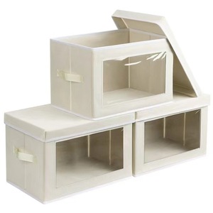 Household Apartment Dormitory Clothing Toy PVC Visual Window <b>Storage</b> <b>Box</b> with Lid - Product Image 1