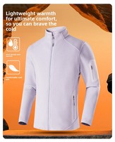 Veste polaire unisexe chaude pour l'extérieur, col montant, 100% polyester, multicolores, doublure d'hiver pour veste softshell 3-en-1