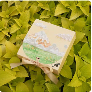 Caja de Regalo para Maquillaje con Diseño de Pintura al Óleo de Paisajes de la Serie High Beauty Day, con Cinta para Atar - Product Image 1