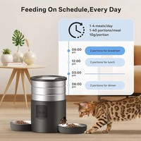 Comedero Automático para Mascotas, Dispensador de Comida Inteligente de Plástico y Acero Inoxidable de 4.5L para Perros y Gatos, Uso en Interiores