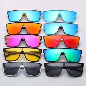 Gafas de Sol Deportivas con Logotipo Personalizado 2025, Diseño Plano, Protección UV400, Lentes de Espejo Coloridas, Lente de una Pieza, Cuadradas, para Hombre y Mujer - Product Image 2