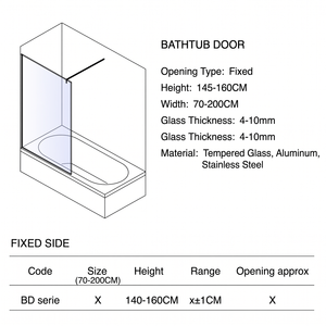 Paroi de douche de luxe finition or, <span class=keywords><strong>hauteur</strong></span> réglable sur mesure, magnétique et étanche, pour villa - Product Image 2