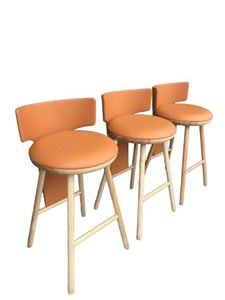 Modern Durable Eco-Friendly Commercial Solid Wood Bar <b>Stool</b> with Back for Restaurant and Hotel Use - Product Image 2