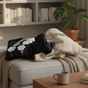 Conjunto de Sudadera y Pantalón Deportivo Esencial para Hombre SS22 Fear, 420 Gsm, con Capucha y Estampado de Telaraña VVS, Versión 1.1, Proveedor 555 God Clothing - Product Image 1