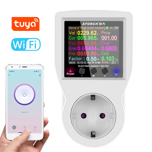 Digital Wattmeter Smart WIFI/ 220V AC Power Meter Electricity Consumption Energy Meter Power Wattage Electricity Meter