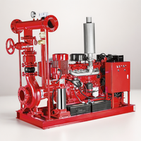 Système d'alimentation en eau avec pompe à incendie diesel intégrée, pompe de surpression, débit personnalisé, pompe jockey montée sur skid, moteur à inverseur multi-étages
