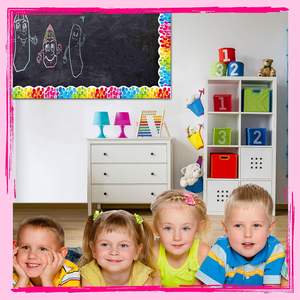 Bordes Decorativos <span class=keywords><strong>para</strong></span> Tableros de Anuncios con Patrón de Globos de Colores, Venta al Por Mayor, <span class=keywords><strong>para</strong></span> Decoración de Aulas y Oficinas - Product Image 4