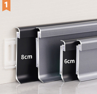 Pabrik Grosir XIHUI LAS-04 Papan Lisplang Aluminium Alloy Hitam Modern untuk Dekorasi Rumah dengan Lampu LED Ketebalan Dinding 0.4mm+ untuk Lantai
