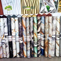 2025 Auto-adhésif Décollable et Collable Imperméable Marbre Noir Mousse XPE Faux Feuille de Marbre PVC Autocollant Mural en Rouleau