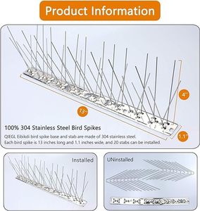 Qiao Liang anti-vogelspikes/vogelspies/vogelspikes/vogelsteek/spikken voor vogelbestrijding/vogelafschrikmiddel - Product Image 2