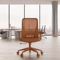 Chaise de bureau ergonomique à dossier haut avec support lombaire en mousse à mémoire de forme, design moderne, base pivotante réglable, matériau en maille