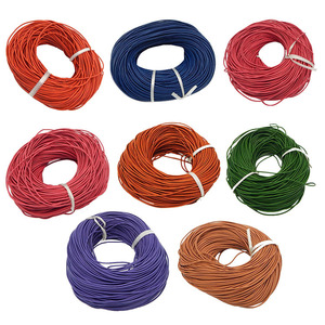 Jewelry accessories, cowhide cord, colored leather cord, leather cord, <b>bracelet</b> and necklace cord, round cowhide cord. - Product Image 3