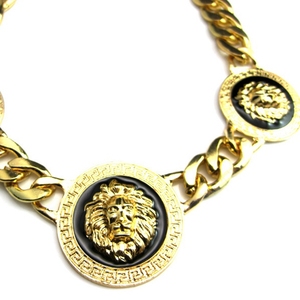 All'ingrosso della moda testa di leone oro Hip Hop grande catena collana cubano Link per le donne uomini anniversario ispirato simbolismo cristiano - Product Image 3