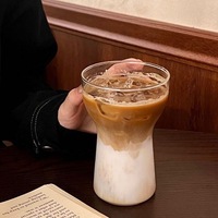 Mug à bière en verre borosilicate résistant à la chaleur de grande capacité, compatible lave-vaisselle et micro-ondes, design moderne, personnalisable