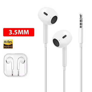 Auriculares con cable intrauditivos de 3.5mm con micrófono para iPhone 16 15 Huawei Xiaomi, auriculares con cable de 3.5mm con sonido HiFi. - Product Image 1