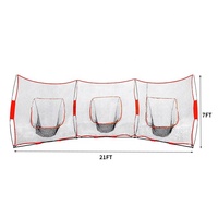 Filet de frappe de baseball/softball pliable portable de haute qualité et durable à trois côtés, avec cadre en métal et polyester, couleur personnalisable