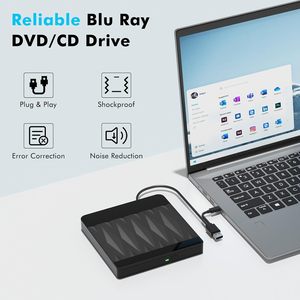 Unidad de <span class=keywords><strong>Blu</strong></span>-<span class=keywords><strong>Ray</strong></span> Externa USB 3.0 Tipo-C, Grabadora de <span class=keywords><strong>Blu</strong></span>-<span class=keywords><strong>ray</strong></span> Portátil, Reproductor de <span class=keywords><strong>DVD</strong></span>/CD para PC, Laptop, Escritorio, Compatible con Windows/Mac/Linux - Product Image 3