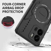 Coque de téléphone antichute en TPU+PC avec design blindé, chargement magnétique sans fil et dissipation thermique, protection latérale, vente en gros