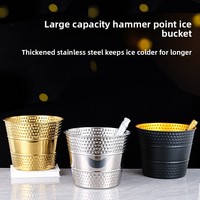 Seau à boissons cylindrique en acier inoxydable, style vintage rétro de luxe léger, pour spiritueux, bac à glace, grand format, pour extérieur