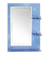 Двухслойное зеркало для макияжа с полкой для ванной комнаты