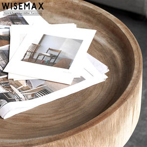 Mesa de Centro de Madera Maciza de Estilo Nórdico WISEMAX, Creatividad Original, Ecológica, Mesa de Centro Baja para Sala de Estar - Product Image 5