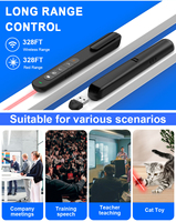 Presentador Inalámbrico con Láser Rojo, Control de Volumen, Lápiz para Pasar Páginas, Control Remoto USB 2.4GHz para Presentaciones PowerPoint