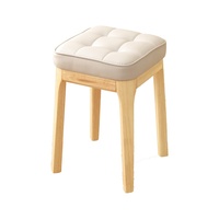 Tabouret empilable moderne et minimaliste en bois massif, chaise haute de bar non pliable pour salon et salle à manger, ottoman au design léger et luxueux