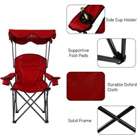 Chaise pliante robuste à structure en acier avec protection UV et pare-soleil pour parcs, concerts et locations de stations balnéaires