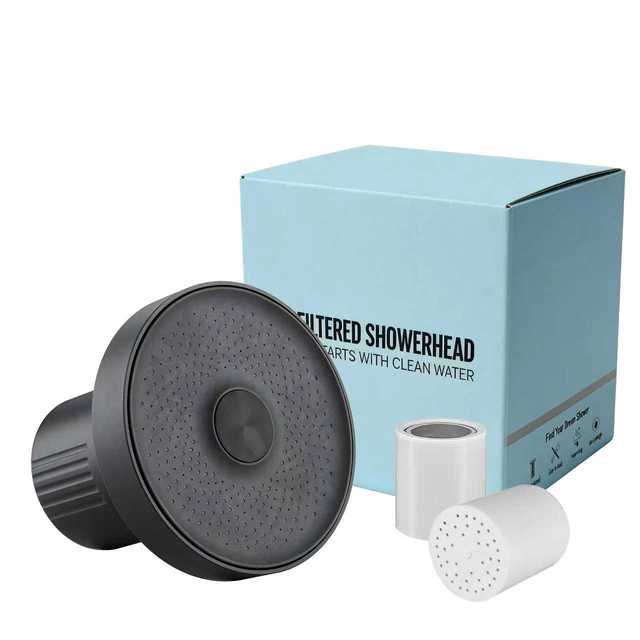 10-Stage Overhead Shower Filter KDF-55 High Pressure Filtration System for Hotel Shower Room Single Chrome Finish Wall Mounting