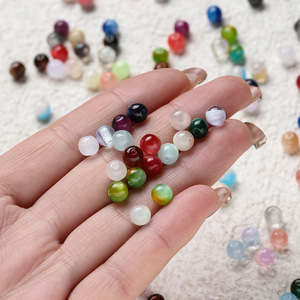 Perles rondes en résine multicolores de 6 mm, à trou traversant, pour la fabrication de bijoux DIY, bracelets, colliers, accessoires, vente en gros - Product Image 4