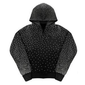 Último Diseño Personalizado de Alta Calidad, Chándal Reversible Ligero con Capucha y Pedrería para Invierno, Color Sólido para Hombre - Product Image 3