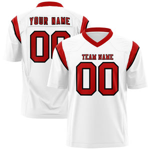 Custom <b>White</b> Yellow Personalized Shoulder Cut Two-Tone Flag Football Jersey - Product Image 1