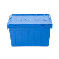 Caisse de déménagement en plastique de meilleure qualité, conteneur de stockage empilable à couvercle attaché, boîte de retournement en plastique pour le transport et la livraison