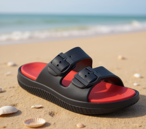 Sandali Unisex in EVA con Doppio Cinturino, Comodi, per Tutte le Stagioni, Casual, Punta Aperta, Blu Navy - Product Image 2