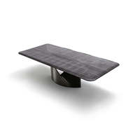 Ensemble de table à manger de luxe en métal avec design en marbre rond pour 12 personnes