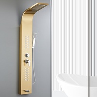Colonne de douche en acier inoxydable 304 avec robinet de douche à effet pluie, design moderne, mitigeur céramique, ensemble de douche froid et chaud pour salle de bain